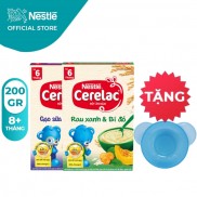 [Tặng Chén Ăn Dặm] Combo 2 Hộp Bột Ăn Dặm Nestlé Cerelac Gạo Sữa Và Rau Xanh 200g/Hộp
